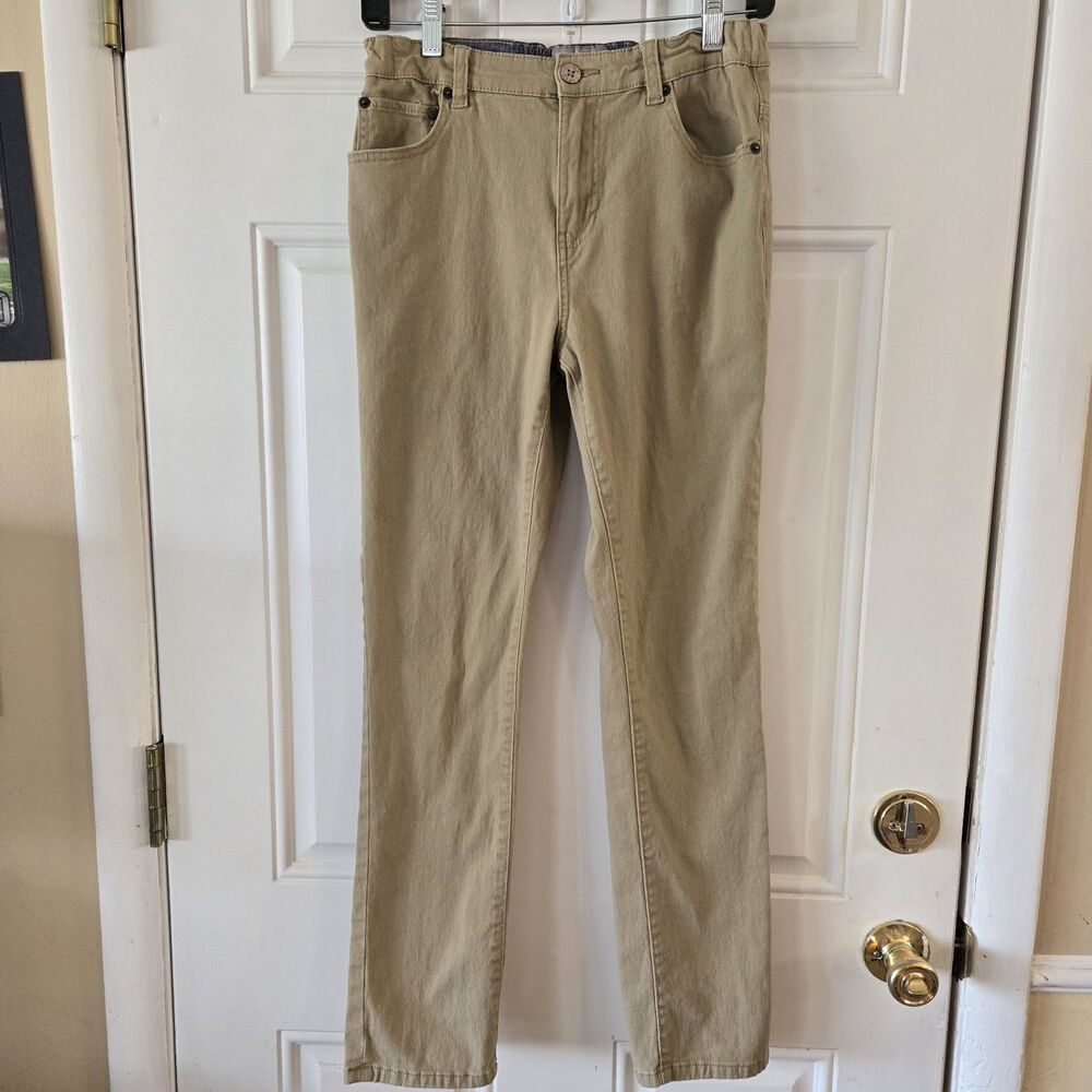 Lucky Brand Jeans Boys Size 18 Tan Skinny Stretch Adjustable Waist Teen Bottoms
